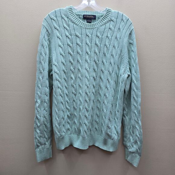 Brooks Brothers Other - Brooks Brothers 100% Cotton Cable Knit Sweater Preppy Mint Green Size Large